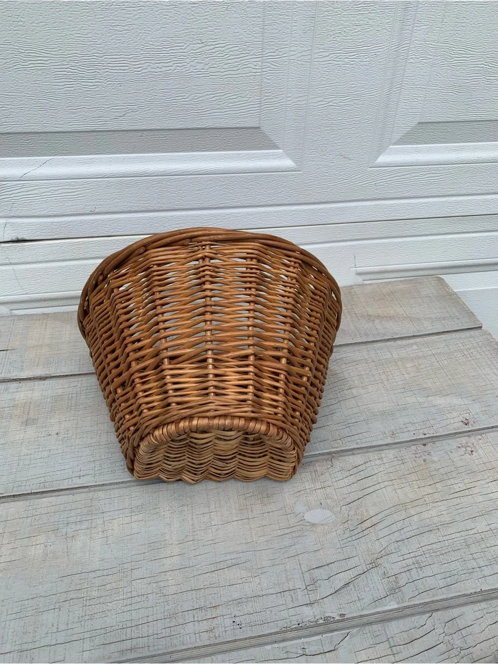 Vintage Wicker Bicycle Basket Front Handlebar Cargo Rattan Willow Boho